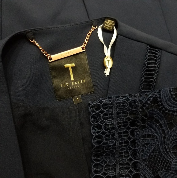 🍒NWOT🍒 TED BAKER LUX NAVY CARDI BLAZER - Picture 8 of 9